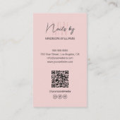 Monogram Logo Photo Nail Artist Pink Visitekaartje (Achterkant)