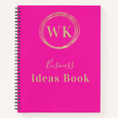 Monogram Logo Roze Goud Business Ideeën Boek (Voorkant)
