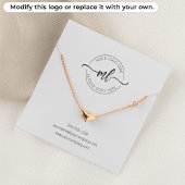 Monogram Logo Sieraden Ketting Display Kaart Vierkante Visitekaartje