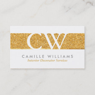 MONOGRAM LOGO smart glamoureus gouden folie glitte Visitekaartje