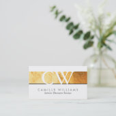 MONOGRAM LOGO smart glamoureuze gouden folie grijz Visitekaartje (Staand voorkant)