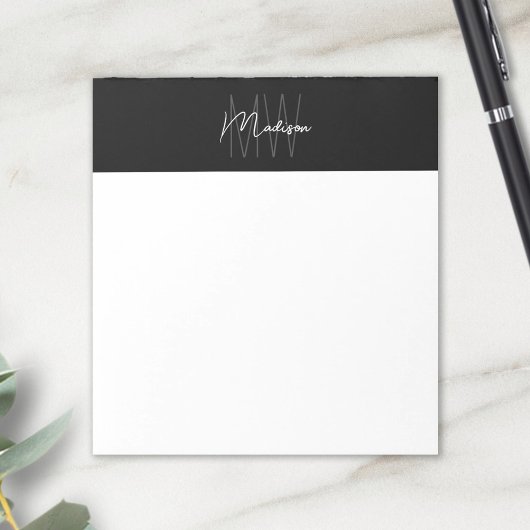 Monogram Logo Zwart en Wit Modern Minimalistisch Post-it® Notes