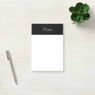 Monogram Logo Zwart en Wit Modern Minimalistisch Post-it® Notes