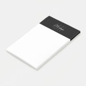 Monogram Logo Zwart en Wit Modern Minimalistisch Post-it® Notes (Schuin)