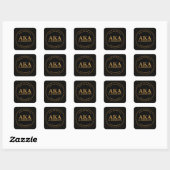 Monogram Logo Zwart Goud Trellis Dank u Sticker (Vel)
