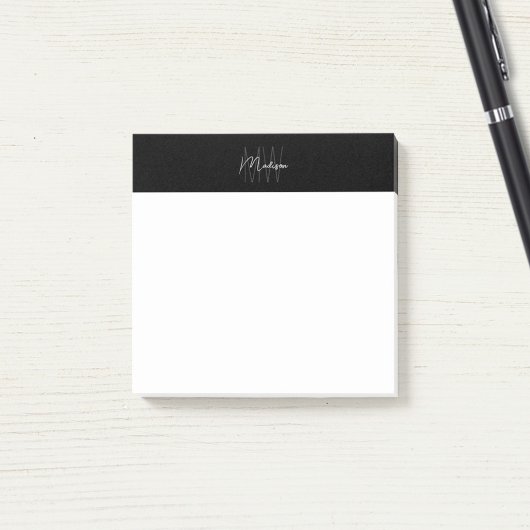 Monogram Logo zwart-wit minimalistisch Post-it® Notes