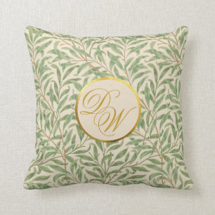 Monogram Loofwerk Morris Groene Bladeren Nepgoud Kussen
