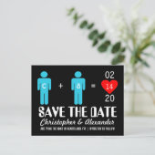 Monogram Love Couple Bewaar de datumkaarten Aankondigingskaart (Staand voorkant)