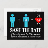 Monogram Love Couple Enregistrer les cartes de dat (Devant / Derrière)