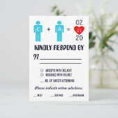 Monogram Love Couple Wedding Cartes RSVP (Debout devant)