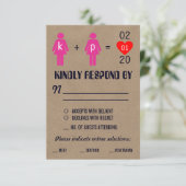 Monogram Love Couple Wedding Cartes RSVP (Debout devant)