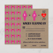 Monogram Love Couple Wedding Cartes RSVP (Devant / Derrière)