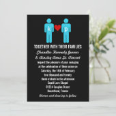 Monogram Love Couple Wedding Invitations Kaart (Staand voorkant)