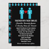 Monogram Love Couple Wedding Invitations Kaart (Voorkant / Achterkant)
