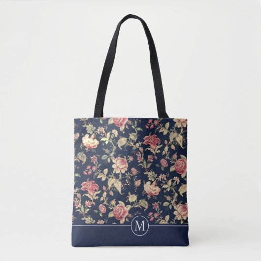 Monogram lovely Floral Shower | Canvas tas (Voorkant)