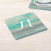 Monogram | Lowland Beach I Vierkante Kartonnen Onderzetter (Schuin)