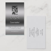 Monogram, luchtballonband, metallisch effect visitekaartje (Voorkant / Achterkant)