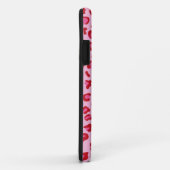 Monogram luipaard iPhone draagtas roze & rood Case-Mate iPhone Case (Achterkant/rechts)