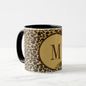 Monogram luipaard printpatroon Wild aangepast Mok (Voorkant links)