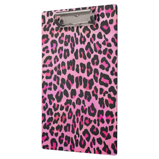 Monogram luipaard zwart-wit en warmroze afdrukken klembord (Links)