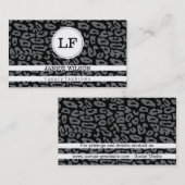 Monogram | Luipaardprint (grijs) Visitekaartje (Voorkant / Achterkant)