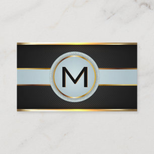 Monogram Luxe Gouden Metallic Banner Zwart Mesh Visitekaartje