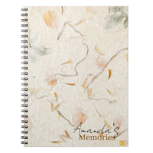 Monogram luxe letters mulberry papier Herinneringe Notitieboek (Voorkant)