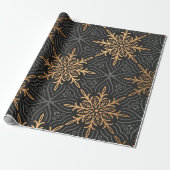 Monogram Luxury Gold mandala Pattern Cadeaupapier (Uitgerold)