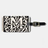  Monogram M Art Nouveau Letter Bagagelabel (Voorkant horizontaal)