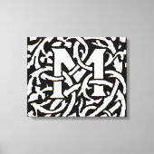 Monogram M Art Nouveau Letter Canvas Afdruk (Voorkant)