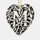  Monogram M Art Nouveau Letter Keramisch Ornament (Links)