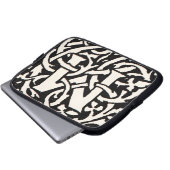  Monogram M Art Nouveau Letter Laptop Sleeve (Voorkant onderkant)