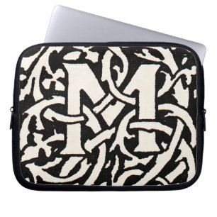  Monogram M Art Nouveau Letter Laptop Sleeve