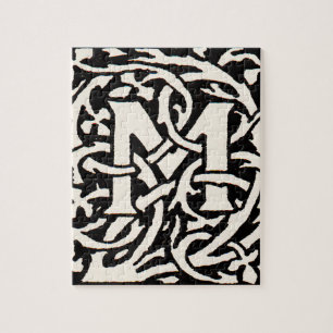  Monogram M Art Nouveau Letter Legpuzzel