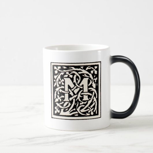 Monogram M Art Nouveau Letter Magische Mok (Rechts)