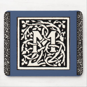  Monogram M Art Nouveau Letter Muismat