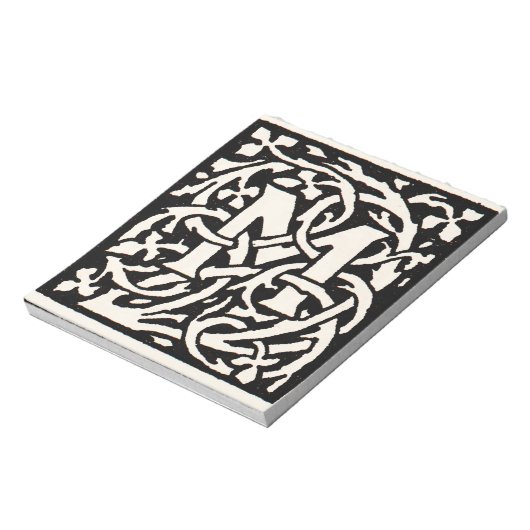  Monogram M Art Nouveau Letter Notitieblok (Gedraaid)