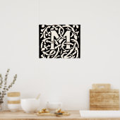 Monogram M Art Nouveau Letter Poster (Keuken)