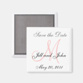 Monogram M Bruiloft Save the Date Magnet Magneet (Voorkant / Achterkant)