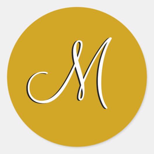 Monogram M bruiloft uitnodiging Gouden zegel (Voorkant)