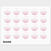 Monogram M Cupcakes Pinstripes Roze Blauw Sticker (Vel)