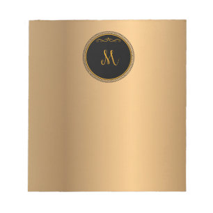 Monogram M, goud en zwart, Blocnote