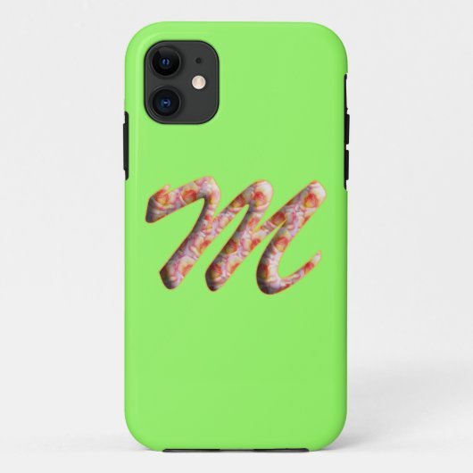 Monogram M in Rozen Patroon Iphone 5 Hoesje (Achterkant)