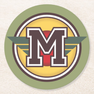 Monogram "M"-Initiaal Ronde Kartonnen Onderzetter