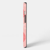 Monogram M Modern Coral Pink Butterfly Pattern iPhone Hoesje (Linkerkant)