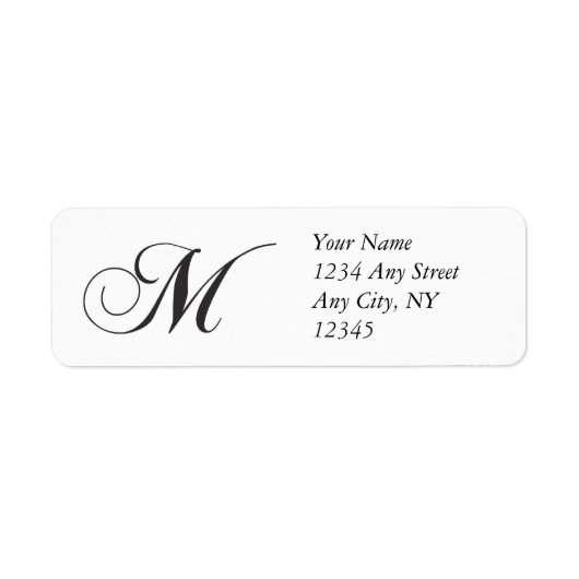 Monogram M Return Address Labels (Voorkant)