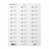 Monogram M Return Address Labels (Full Sheet)