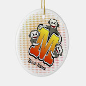 Monogram M Sock Monkey Keramisch Ornament (Rechts)