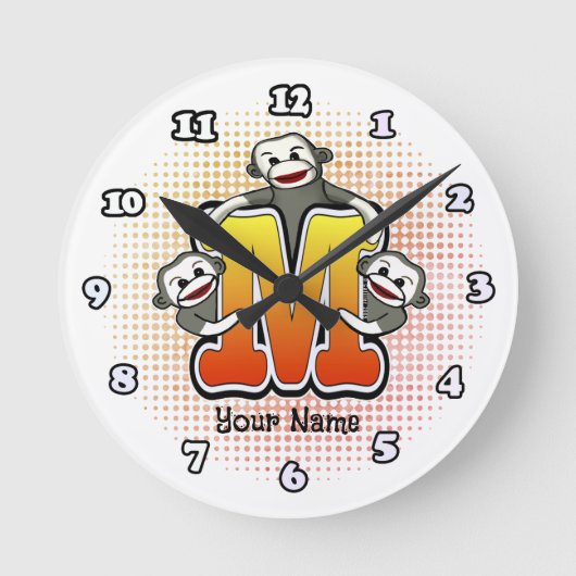 Monogram M Sock Monkey klok (Voorkant)