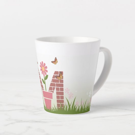 Monogram M Spring Garden Latte Mok (Rechterhoek)